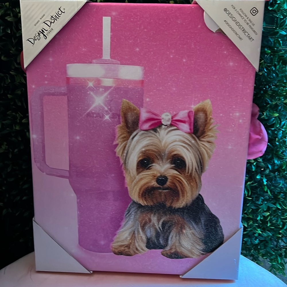 🩷🌸Pink Stanley & Yorkie glam room art - Design District